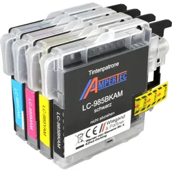 4 Kompatible Tinten ersetzt Brother LC-985 Multipack KCMY