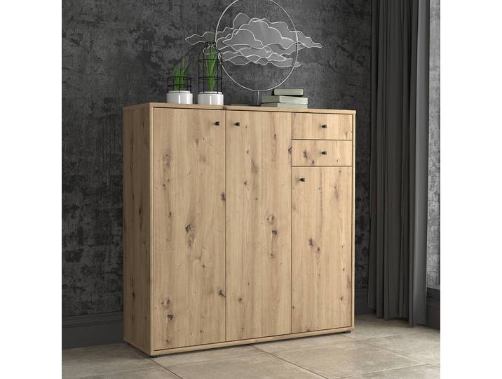 Commode A 109 x 111cm Marron/Imitation chêne Artisan