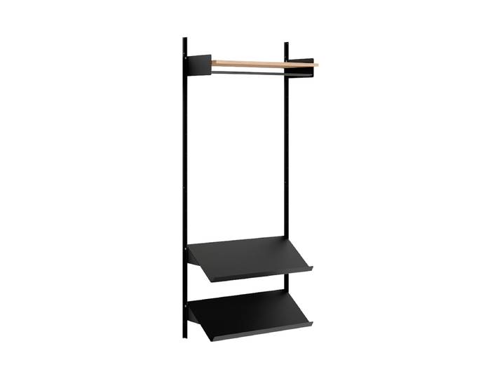Modulare Design Wandgardarobe „New Works Wardrobe“ Eiche / Schwarz