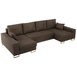 WOHNLANDSCHAFT DORIAN U Velvet Braun