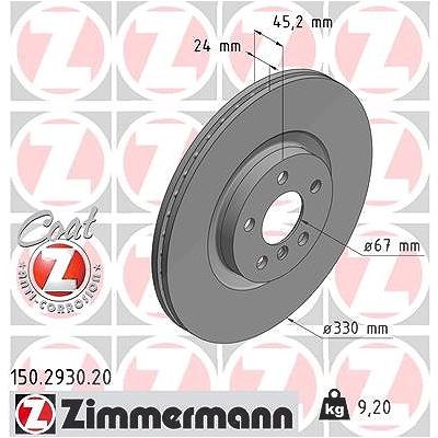 Zimmermann Bremsscheibe [Hersteller-Nr. 150.2930.20] für Mini, BMW