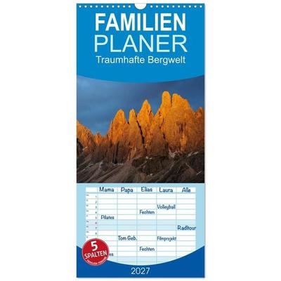 Familienplaner 2027 - Traumhafte Bergwelt Kalender mit 5 Spalten (Wandkalender, 21 x 45 cm) CALVENDO