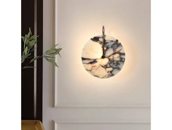 Nouvelle Lampe Murale Moderne en Marbre Naturel, Décoration Murale de Fond pour Salon, Entrée Française, Luminaire Minimaliste de Chevet