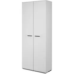 SCHUHSCHRANK weiß 74 cm, Garderobenschrank 15 Fächer, bis 30 Paar Schuhe
