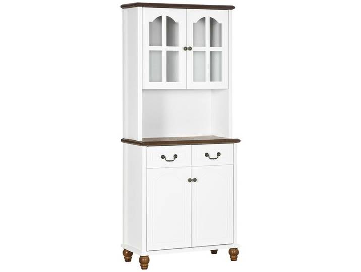 Buffet cuisine 2 tiroirs 2 portes blanc+brun