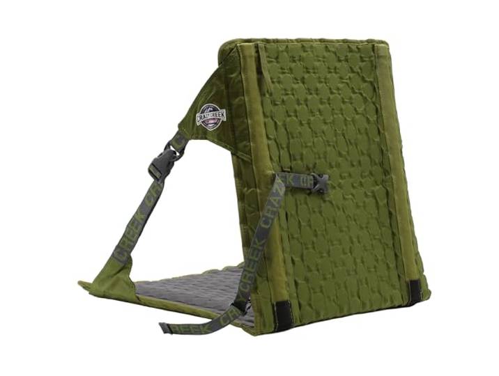 Crazy Creek HEX 2.0 Original Stuhl für Camping, Stadionsitzgelegenheiten & mehr, Komfort auf jedem Gelände, verstellbare Gurte, kompaktes Design, wasserabweisend, Oliv/Schiefer