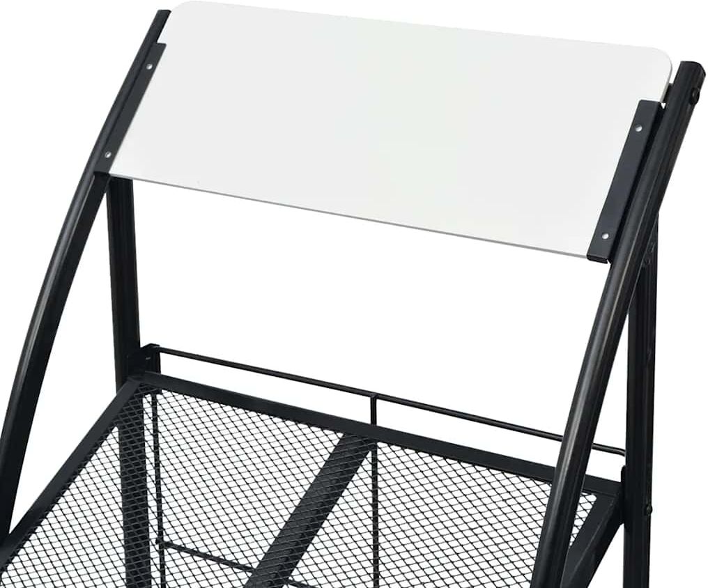 vidaXL Porte-revue 47 x 40 x 134 cm Noir et blanc A4
