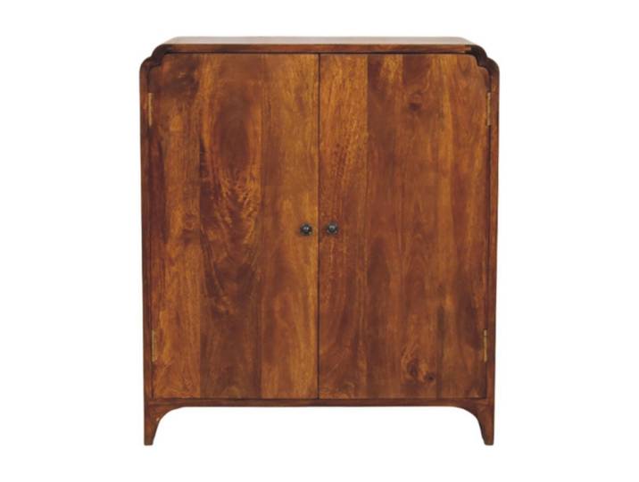 Artisan Furniture Schrank Rich-Kastanien-Finish, 2 Regale innen, Braun, Holz, Echtholz,Mangoholz, Rechteckig, 35x80x70 cm, Kleinmöbel, Kommoden, Sideboards