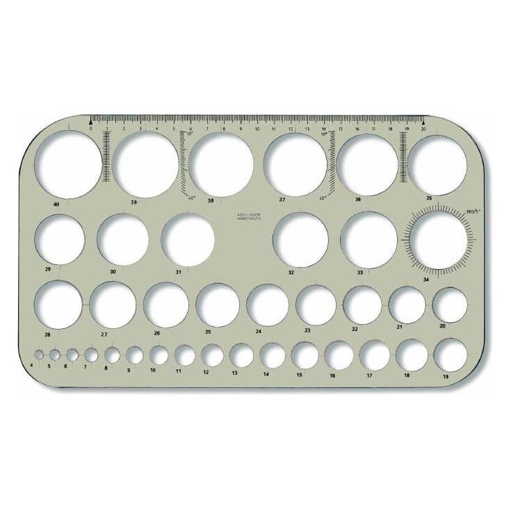 Koh-i-Noor Kreisschablone Kreise: Ø 4 - 40mm (1mm steigend) (20 cm, Kunststoff) (25346298)
