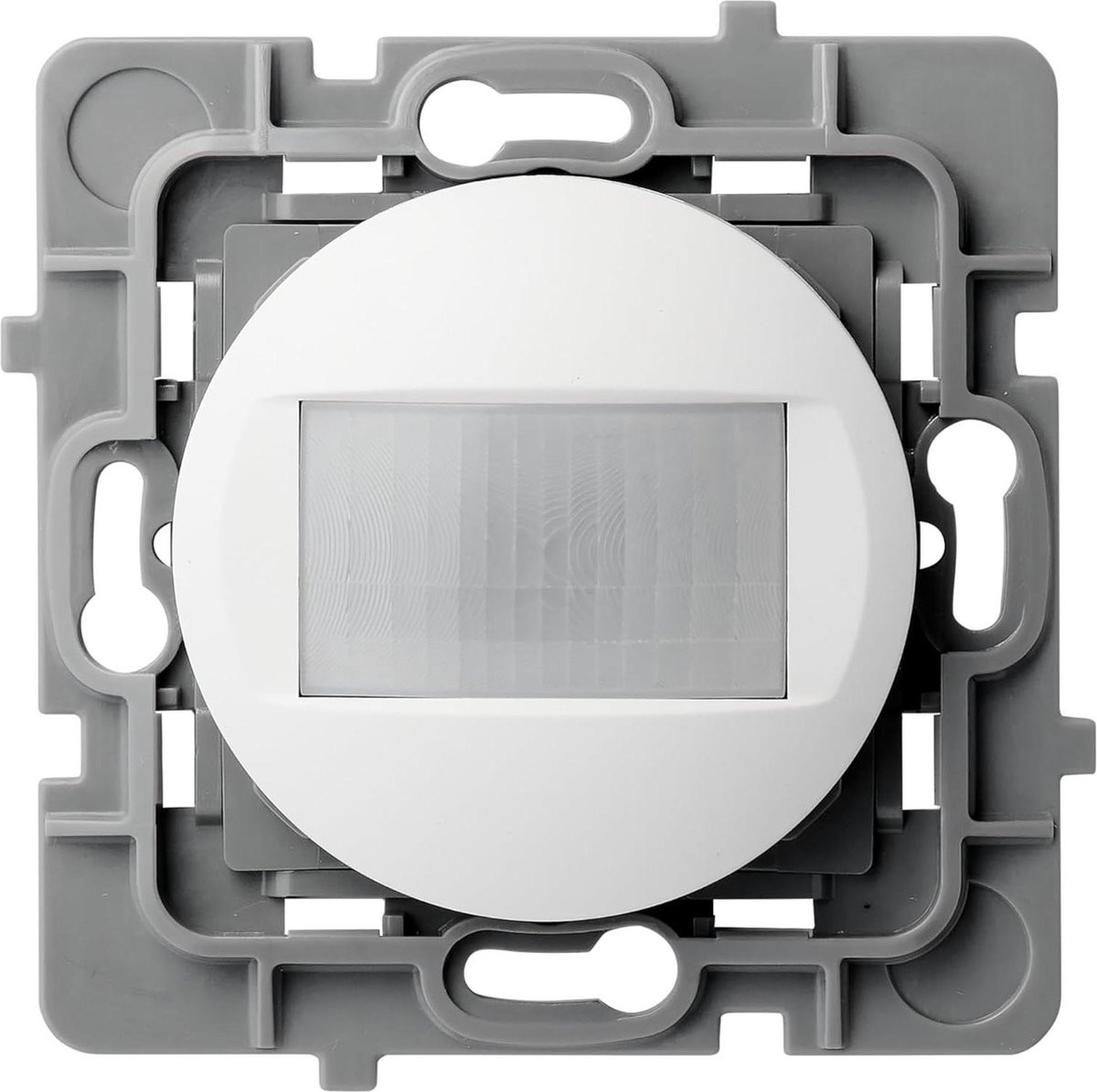 Witte automatische schakelaar met bewegingsdetectie voor inbouwinstallatie, 10A, LED-compatibel