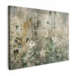 LEINWANDBILD Blumen - Blätter - Abstrakt - Modern Wandbild 40x30 cm
