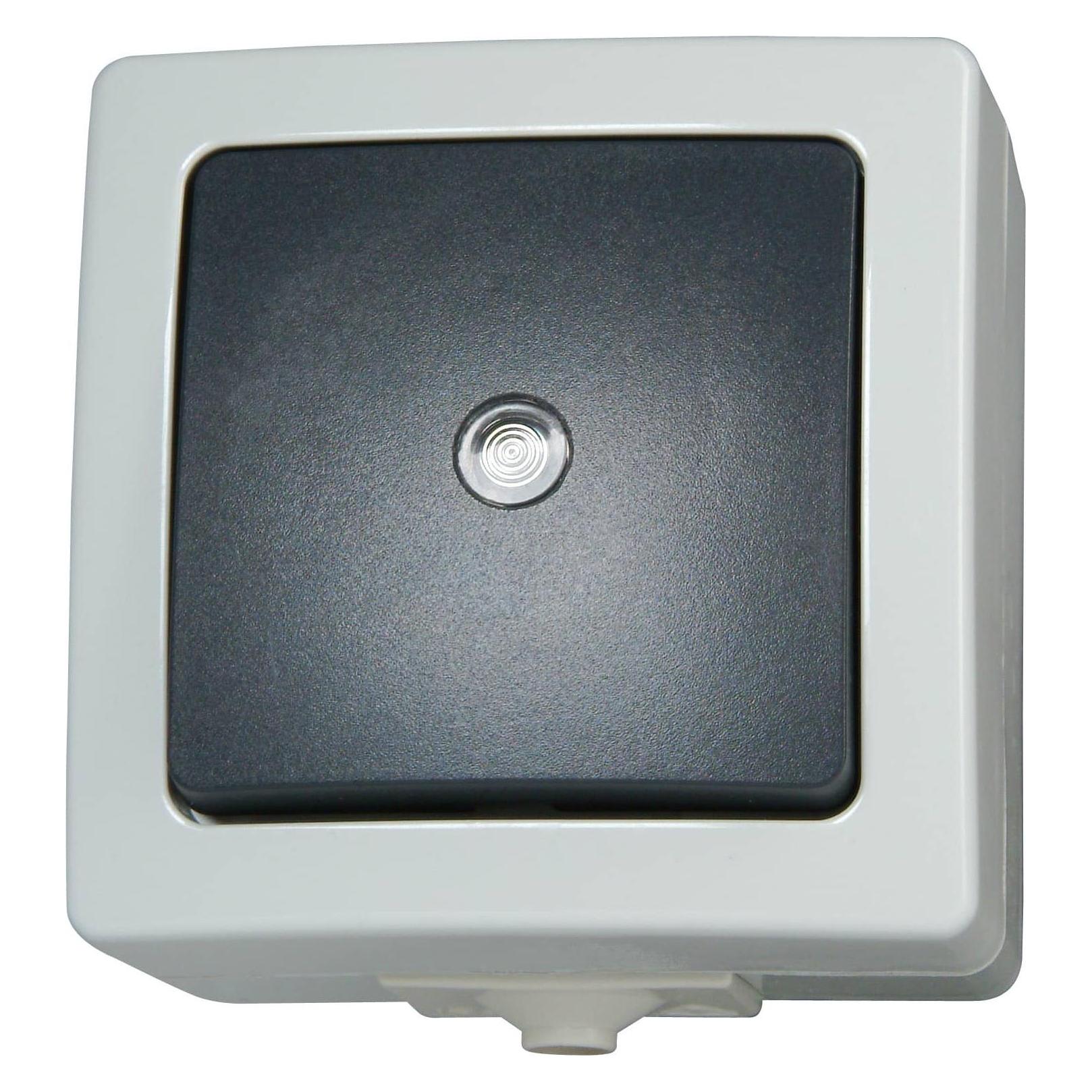 Kopp Nautic Aufputz-Feuchtraum Ausschalter 2-polig beleuchtet IP44 Linse + Glimmlampe (565296007)