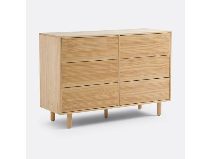 LA REDOUTE Commode 6 tiroirs pin massif, Ravi Beige Pin