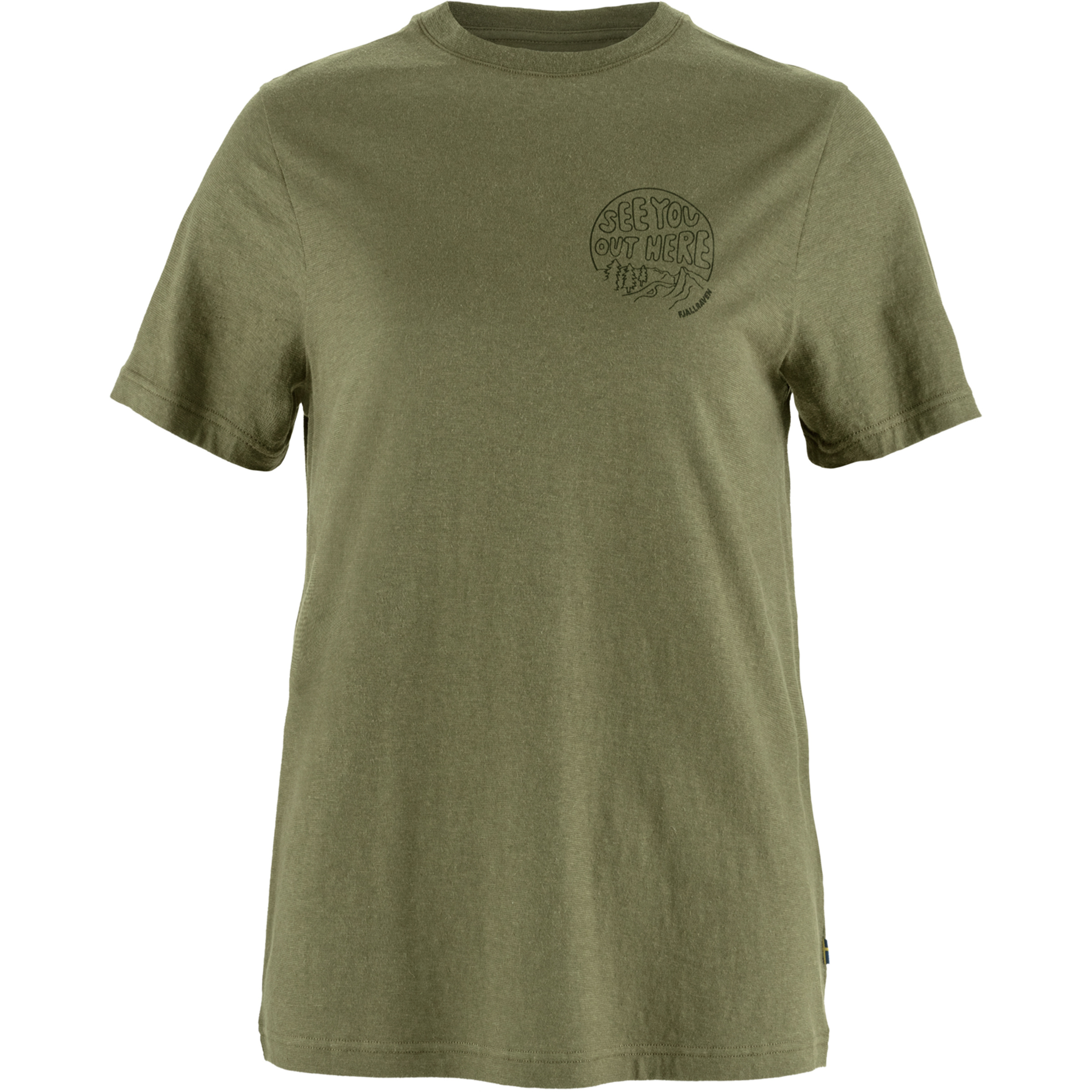 Fjällräven Hemp Blend Out Here Damen T-Shirts oliv Größe L Atmungsaktiv
