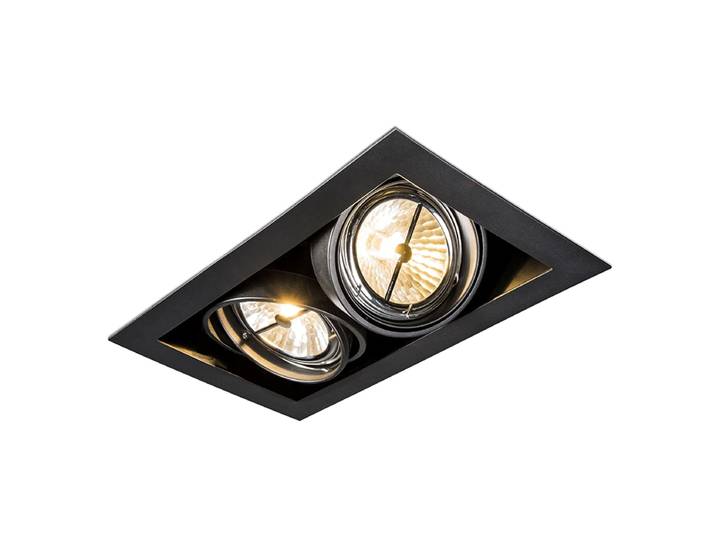 Spot encastré noir orientable AR111 2 lumières - Oneon