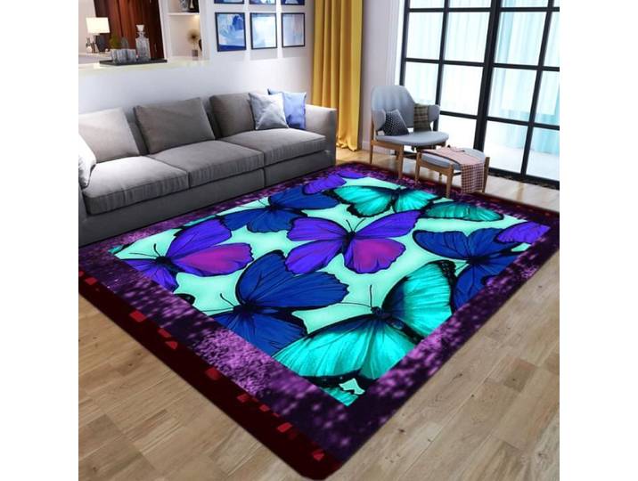 Tapis rétro Jurassic World dinosaure impression 3D - HVn-4704 - Vintage - Synthétique - 150 cm