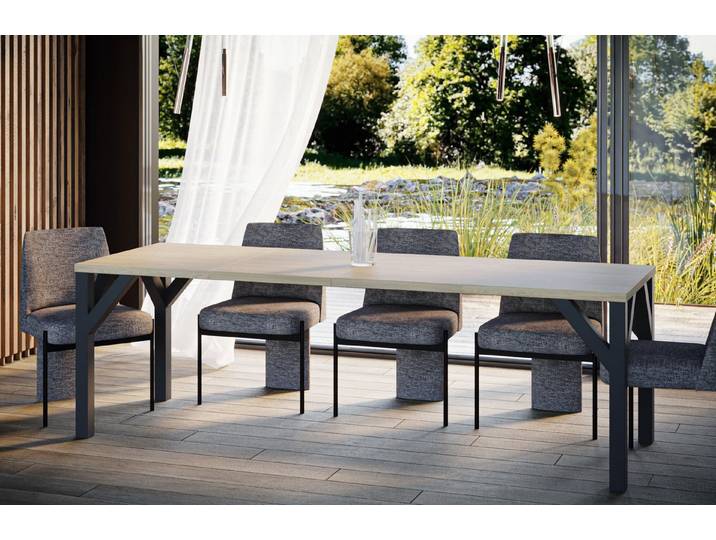 Endo-Moebel Esstisch Baltika ausziehbar 130-240cm / 130-185cm erweiterbar Vierfuß-Gestell, bis zu 10 Personen, stabil