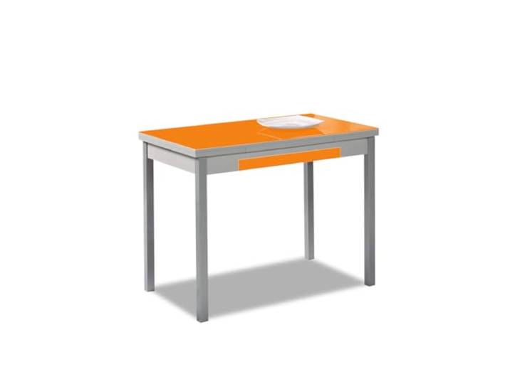 ASTIMESA Alas Cristal Küchentisch, Metall, Orange, 100 x 60 cm