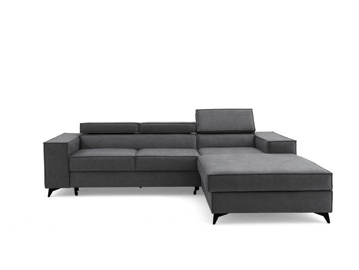 Muffo Ecksofa PURE S, Bettwäschebehälter, modernes Design, Verstellbare Kopfstützen, Gelegenheitsschlaf-Funktion