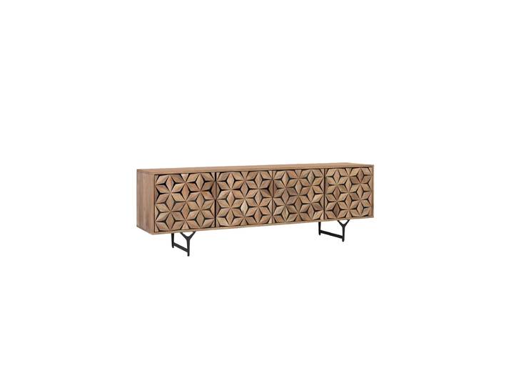 Design Lowboard „Mysore“ Mangoholz Natural, Schwarz 183 x 50 x 49 cm Giner & Colomer