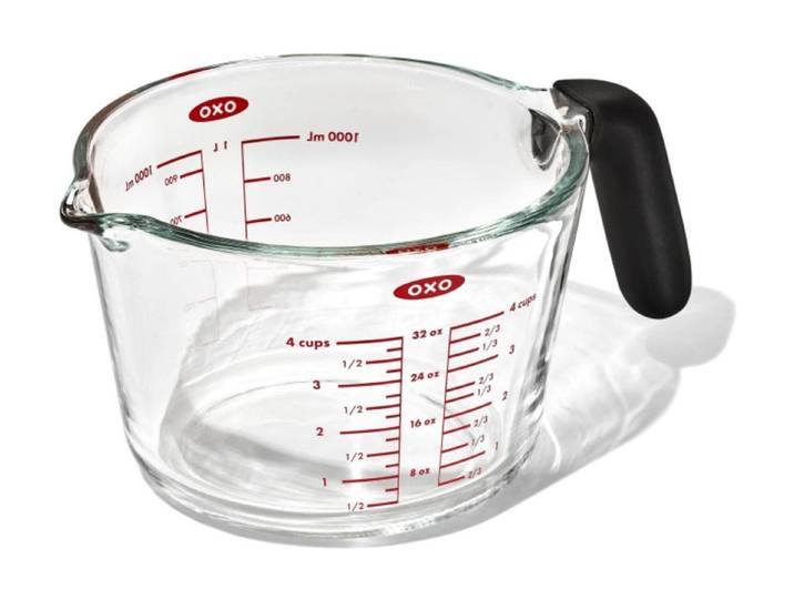 Messbecher OXO GOOD GRIPS, transparent, Volumen 1 l, Glas, Messbecher, Messbecher, ohne Deckel