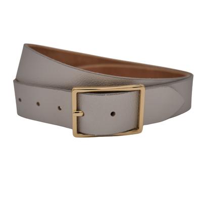 Ledergürtel ANNAMATONI "AnnaMatoni Ledergürtel Lia Ledergürtel Lia", Damen, Gr. TW75 - 90cm Gesamtlänge, silber (silber 888), 100% Leder, Gürtel Ledergürtel