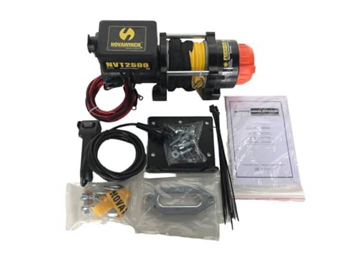 NovaWinch NVT2500i SR Elektrische Seilwinde Bootswinde 12V - 1134kg / 2500 lbs Motorwinde 1800W - Bootsanhänger, Offroad, Quad - 15m Synthetikseil mit Haken