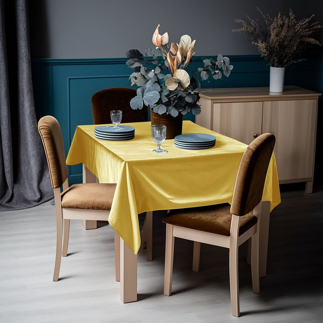 Lilijan Home & Curtain Round Solid Colour Tablecloth Banana