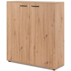 SCHUHSCHRANK Eiche Artisan 100 cm, Schuhkommode aufklappbar mit 12 Fächern