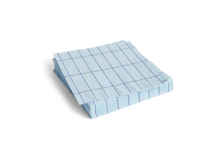 HAY Pattern Dinner servet 40x40 cm 20-pack Light blue-blue grid