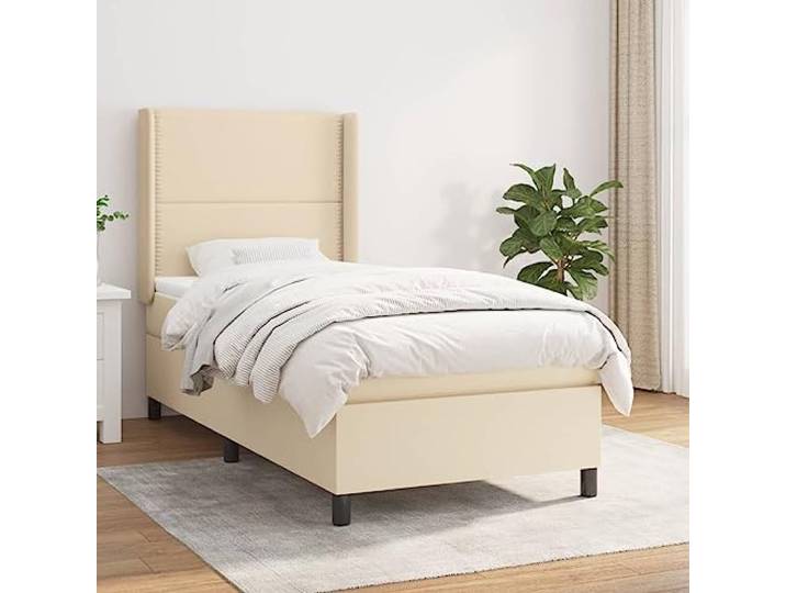RJPLMFV Lattenrost und Matratze 90x190 cm creme Verstellbarer Kopf, Taschenfedern, mittelharte Unterstützung, atmungsaktives Gewebe, Bedienungsanleitung enthalten