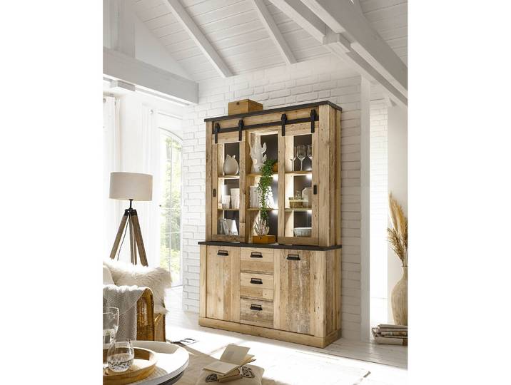 Buffet II 133 x 201 x 38cm Braun/Eiche Dekor