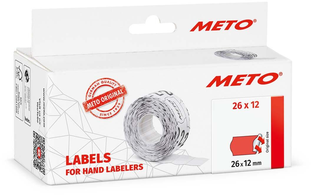 METO Preisetiketten 26,0 x 12,0 mm leuchtrot 9506165