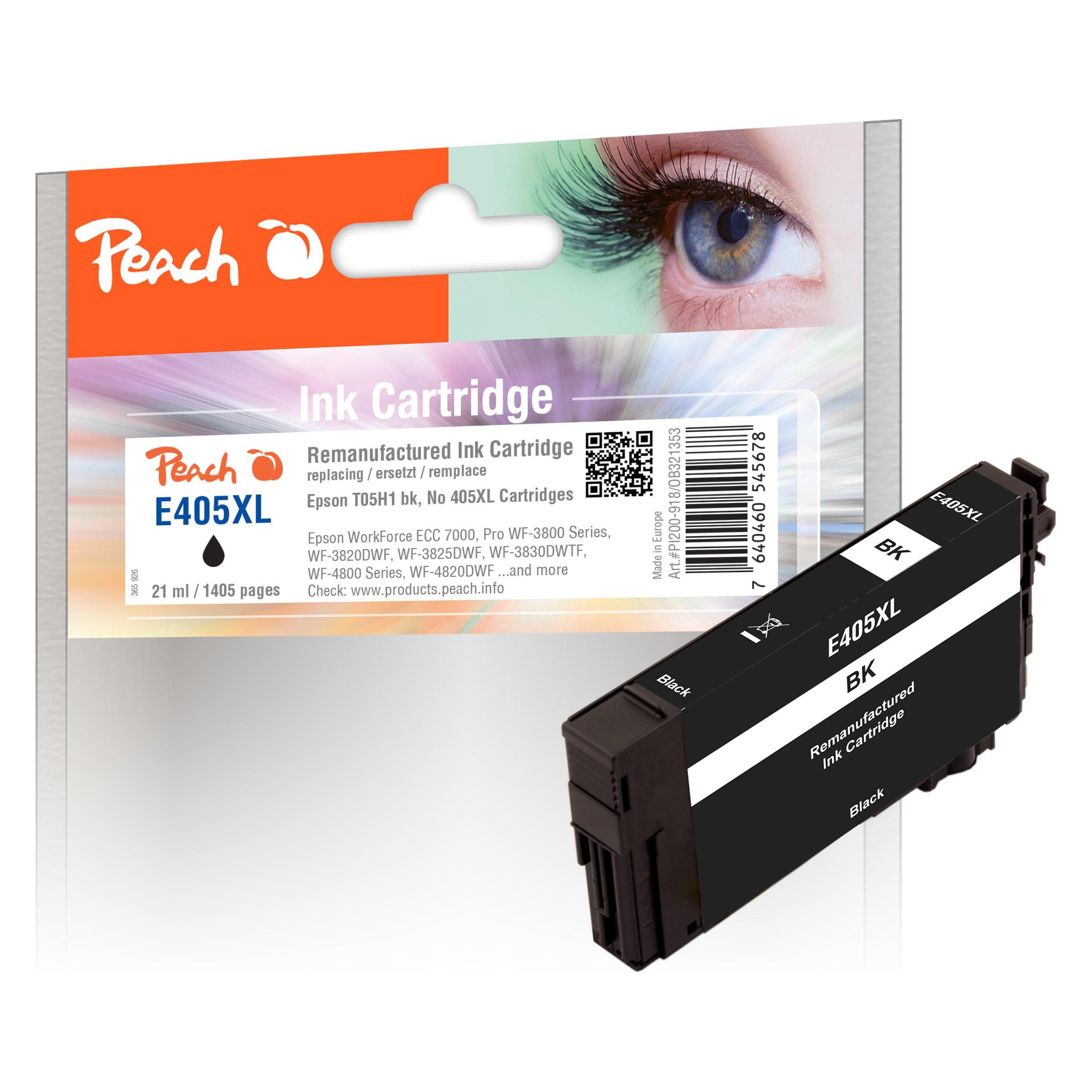 Peach Tintenpatrone schwarz HC kompatibel zu Epson T05H1, No. 405XL bk, C13T05H14010 (BK) (PI200-918)