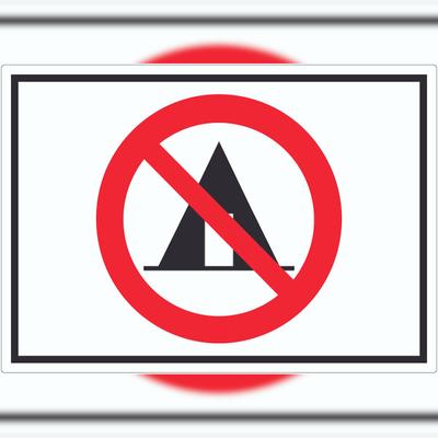 HB-Druck Zelten verboten Symbol Aufkleber A0 (841x1189mm)