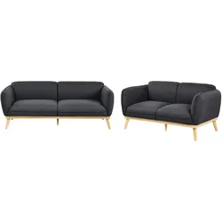 SOFA-SET 5-Sitzer Stoff Schwarz Ljung