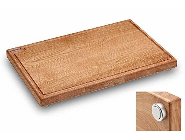 Schneidboard Eiche S+ - Design Schneidebrett Aus Holz mit Saftrille - Made in Germany - 45x29x3,8 cm