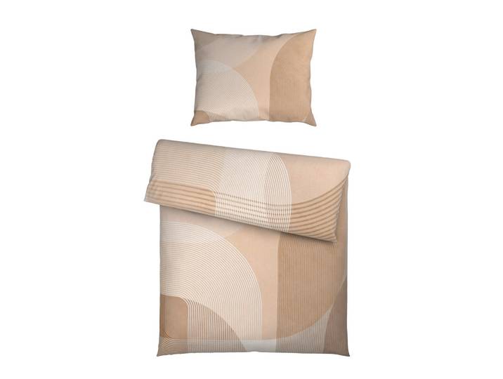 Novel Bettwäscheset, Beige, Textil, Abstraktes, 160x210 cm, pflegeleicht, atmungsaktiv, Heimtextilien, Bettwäsche, Bettwäsche, Satin Bettwäsche