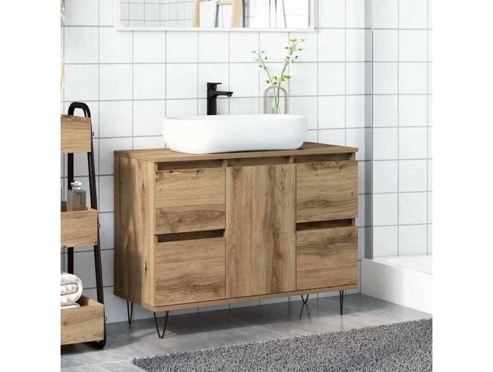 (TOP 2026)Armoire de salle de bain - 1 PC - SWEETY - Armoire Bas - Pour WC - chêne artisanal - Bois d'ingénierie 769496