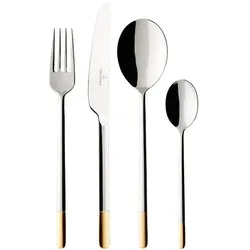 Villeroy & Boch Tafelbesteck 24tlg. Ella teilvergoldet, Besteck, Silber