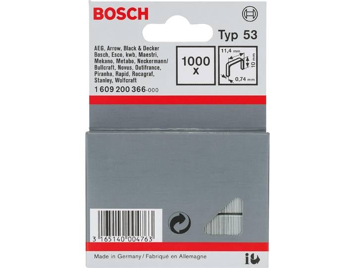 BOSCH 1609200366 1.000 agrafes BOSCH type 53 10 mm