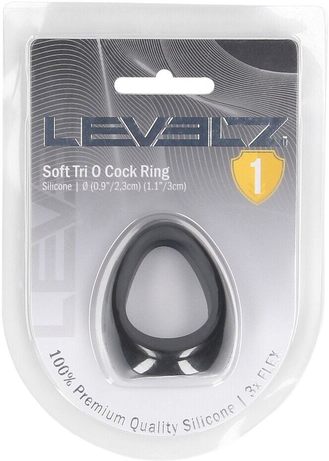 Levelz Cockring en silicone Soft Tri O - Noir