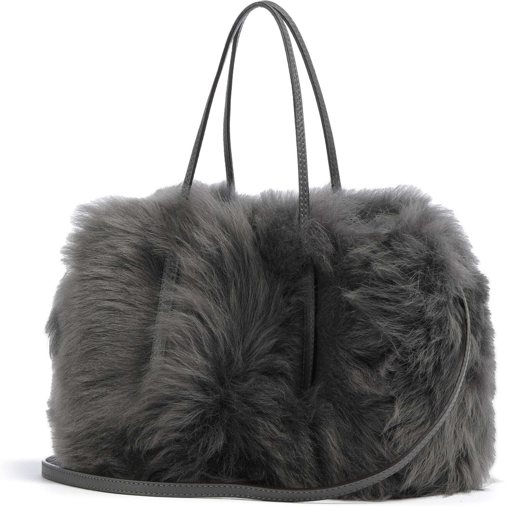 Abro Shearling Noelle Handtasche, grau