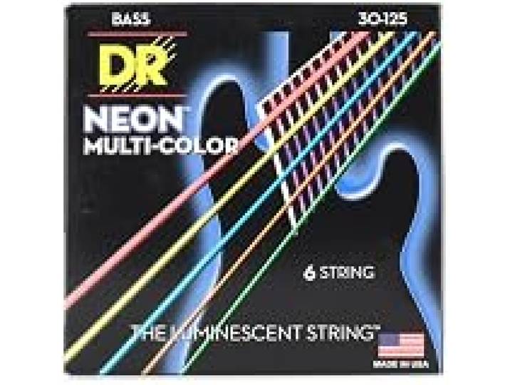 DR B NEON MCB6-30 HiDef Jeu de cordes multicolores pour Basse 6 cordes