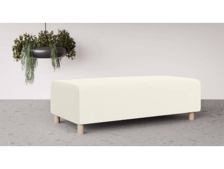 Polsterhocker GOODPRODUCT Suyala , beige (creme), B:153cm H:46cm T:66cm, 100% Polyester, Hocker, Polsterhocker