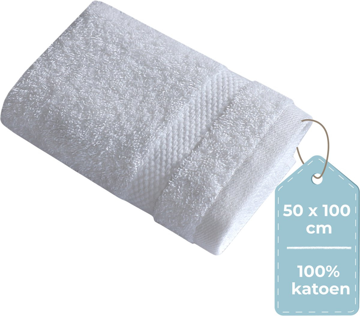 HUSH Living Handdoek 100% Katoen - Wit - 50 x 100 cm