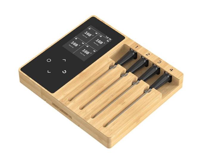 BBWL Kochthermometer Bluetooth Bratenthermometer Schnellladung Lebensmittelecht, 3-tlg., 304 Edelstahl Keramik Wasserdicht Grill Küche