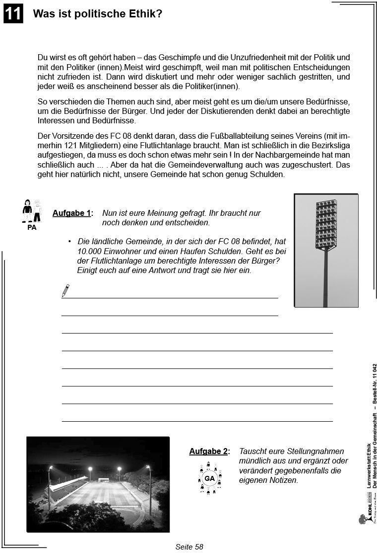 KOHL Verlag Lernwerkstatt Ethik