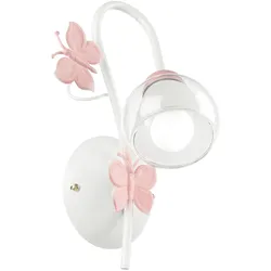 Kinderwandleuchte Butterfly Weiß/Pink max. 6 Watt Wandlampe