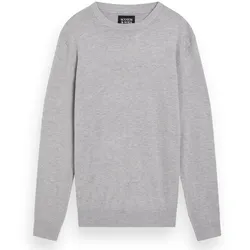 SCOTCH&SODA Herren Pullover - Core, Viskose Pullover, einfarbig Hellgrau / S